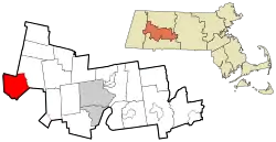 Location in Hampshire County in Massachusetts