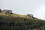 Rock formations, so-called "Furnace" (Steinöfen, weathering forms from plate gneiss) on the Handalm, middle Koralpe, Styria, Austria