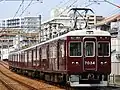 Four-car set 7034 on a local service