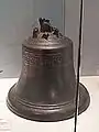 Ship's bell marked "HANOVER PAQUET 1757; the suspension lugs were torn off when the ship was wrecked