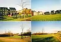 Images of 3 of the parks in Hanwell Fields, Banbury during 2011. Top left is Usher Drive Park, top right is Medowsweet Close Park and below is the major 'green space' park to the north of the estate.