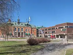 Haparanda Hotel to the left, and the City Hall