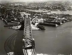 Aerial view of Dawes point in the 1930s