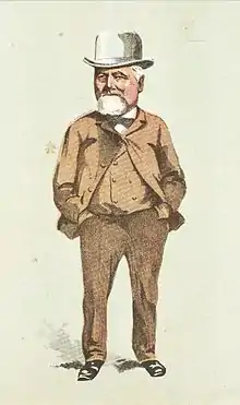 Cartoon of William Crowther as parliamentarian