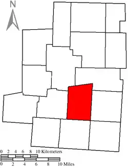 Location of Harmony Township in Morrow County