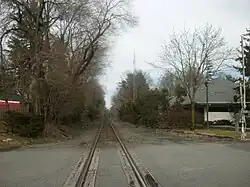 The former Harrington Park station on the New York Central Railroad's West Shore Railroad, now occupied by CSX