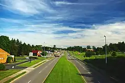 Businesses in Harrogate along US 25E/SR 32, as viewed from LMU overhead walkway