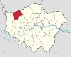 Harrow shown within Greater London