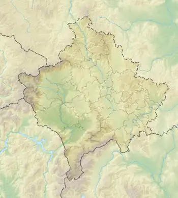 Location of Pristina in Kosovo and Europe