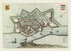 1649 Blaeu map of Hasselt