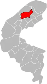 Location of the canton of Colombes-2 in the Hauts-de-Seine department.