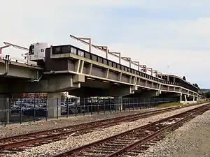 Hayward station and adjacent freight tracks, 2018