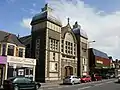 Heath Evanglical Church. The business to the left of the church is now a bookshop and cafe operated by the  church.