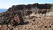 Walls of Halulu Heiau at Kaunolu Village Site