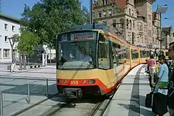 A tram-train on street