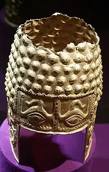 The Golden Helmet of Coţofeneşti, a Geto-Dacian helmet from the first half of the 4th century BC.