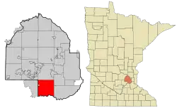 Location of Eden Prairiewithin Hennepin County, Minnesota