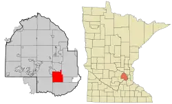 Location of Edinawithin Hennepin County, Minnesota