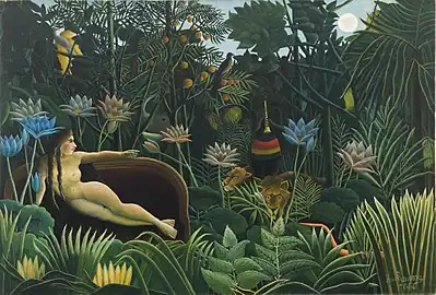 Henri Rousseau, 1910 Le rêve, oil on canvas,  204 x 298 cm, Museum of Modern Art, New York