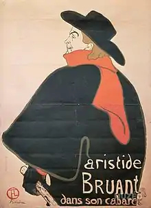 Aristide Bruant in his cabaret, 1892, lithograph