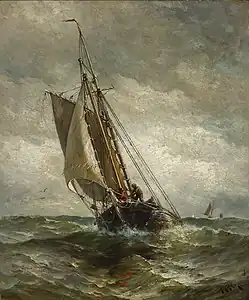 Running for an Anchorage, Oil on Canvas, 1883, Indianapolis Museum of Art