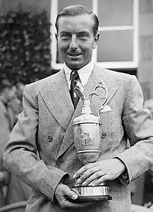 Cotton after winning the Open in Carnoustie in 1937