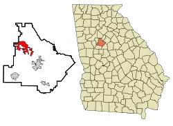 Location in Henry County and the state of Georgia