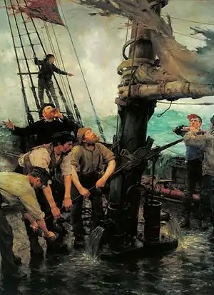 Henry Scott Tuke, All Hands to the Pumps, 1889, Tate Gallery.