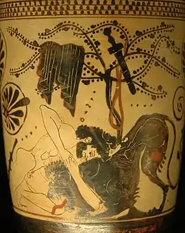 Heracles fighting the Nemean lion