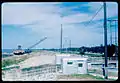 View NNE from atop the Dike from the Canal Point locks during United States Army Corps of Engineers rehabilitation, Canal Point, Florida, 1968.