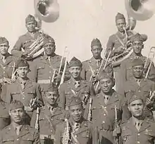 Fowlkes, center, and the 201st AGP Band.