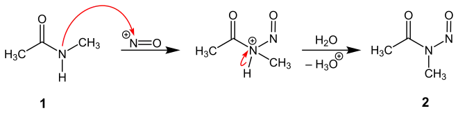 Synthese eines N-Nitrosamids ausgehend von N-Methylacetamid