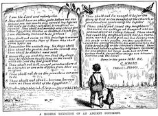 Heston caricatures the Ten Commandments, changing "thou shalt not commit adultery" to "thou shalt not do as the preachers are wont to do"