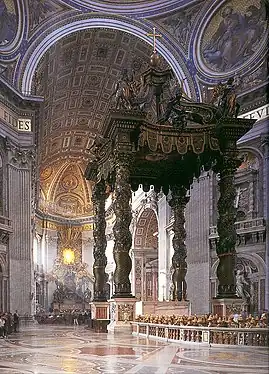 The choir and papal altar of St Peter's Basilica, Rome