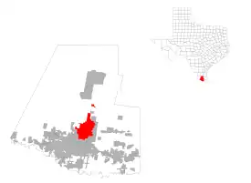 Location of Edinburg, Texas