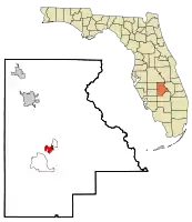 Location in Highlands County and the state of Florida