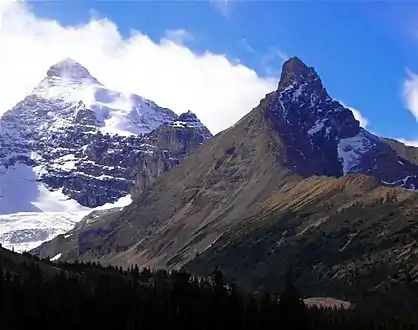 Mount Athabasca and Hilda Peak from Parker Ridge trail