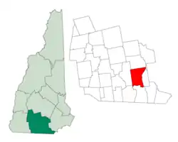 Location in Hillsborough County, New Hampshire