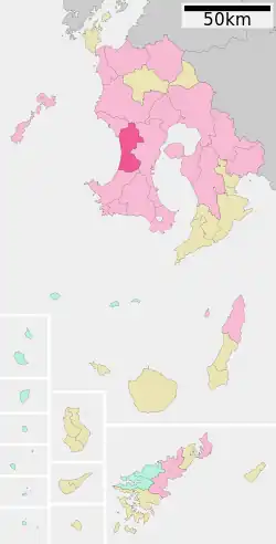 Location of Hioki in Kagoshima Prefecture