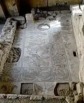 Part of the mosaic of Hippolytus in the Archaeological Park of Madaba, Jordan