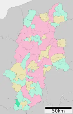 Location of Hiraya in Nagano Prefecture