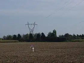 Union Flag is sited in the centre of no man's land; the pylon stands on the site of the redoubt.