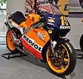 The Repsol Honda NSR500, ridden by Sete Gibernau in the 1999 season on display.