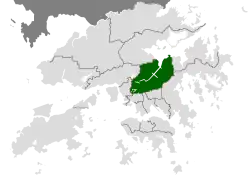 Location of Sha Tin District within Hong Kong