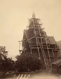 View of the church during the restoration work