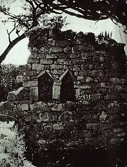 Triangular headed niches in the wall of an old uninhabited house at Amud