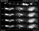 Images showing helical flow of matter in M87 jet