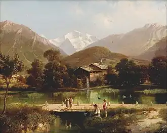 Watermill with a Mountain View