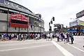 Clark Street passes by Wrigley Field