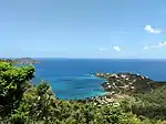 Hull Bay, as seen from a hill above.